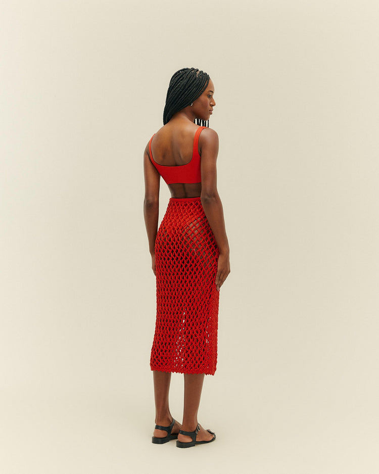 FALDA DE PUNTO MOANA ROJA