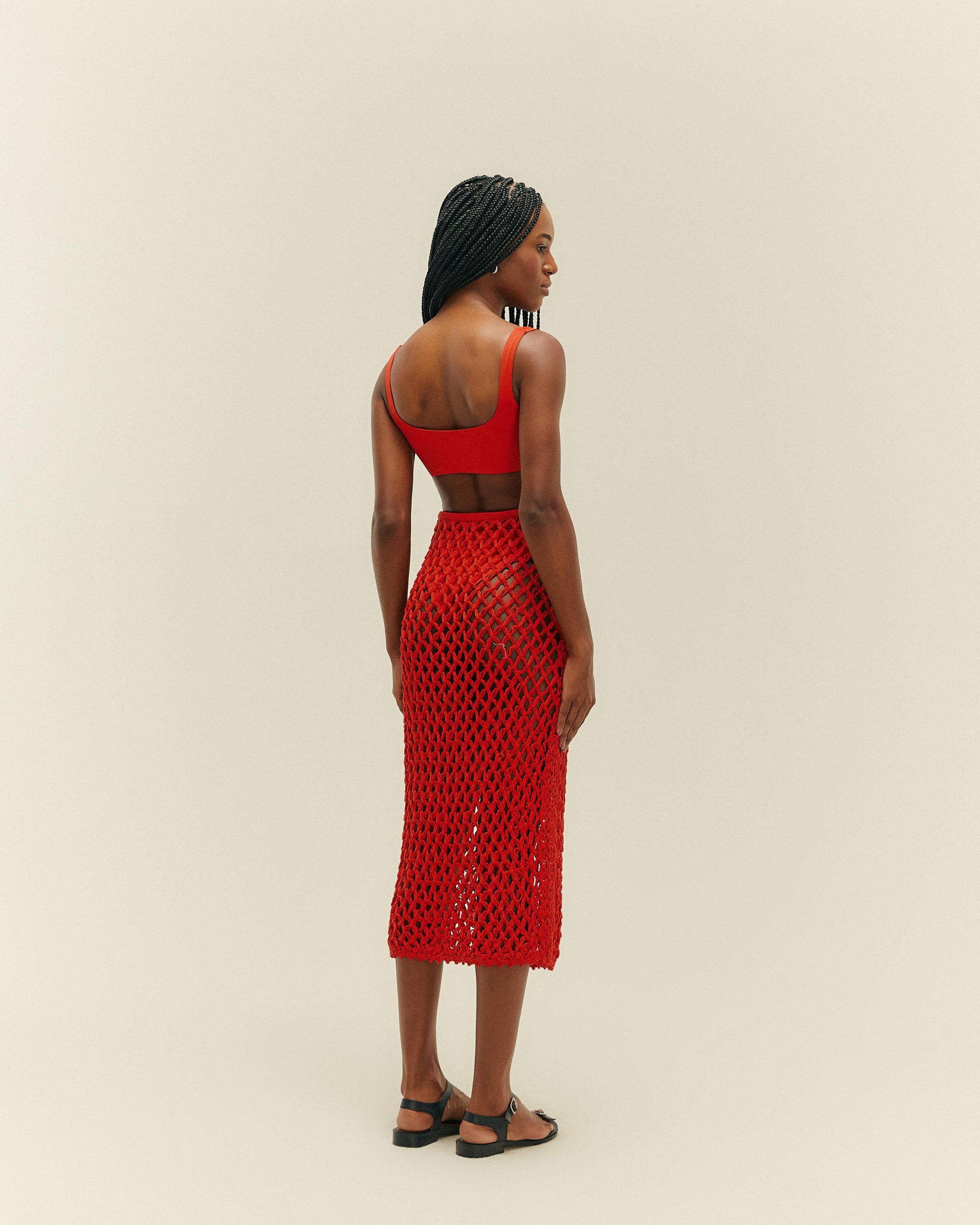 FALDA DE PUNTO MOANA ROJA