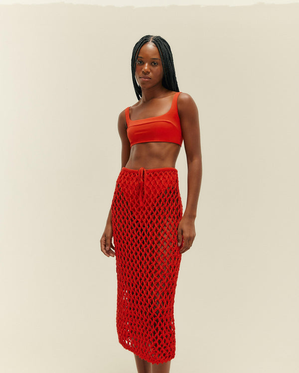 KNIT MOANA SKIRT RED