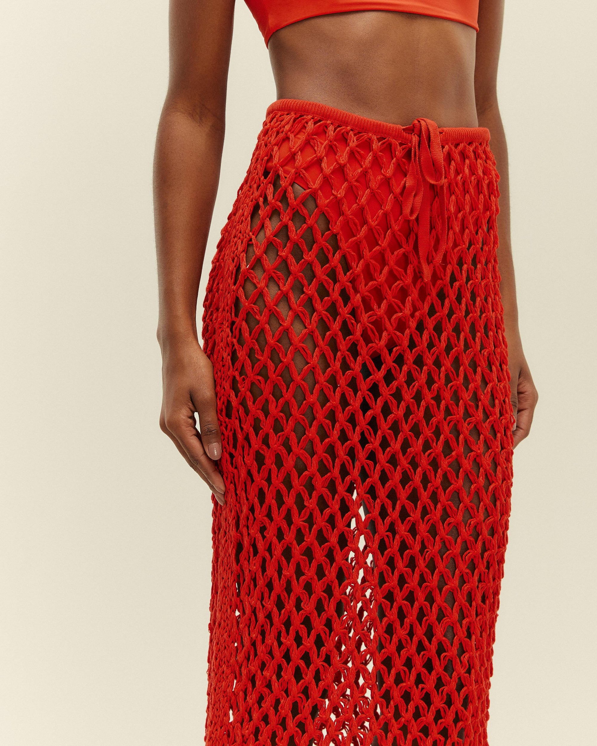 FALDA DE PUNTO MOANA ROJA