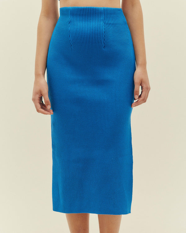KNIT TINA SKIRT RIO BLUE
