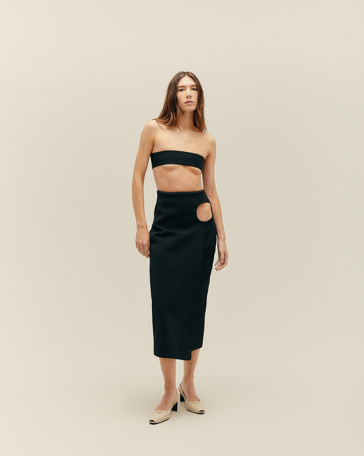 KNIT PERLIN SKIRT BLACK