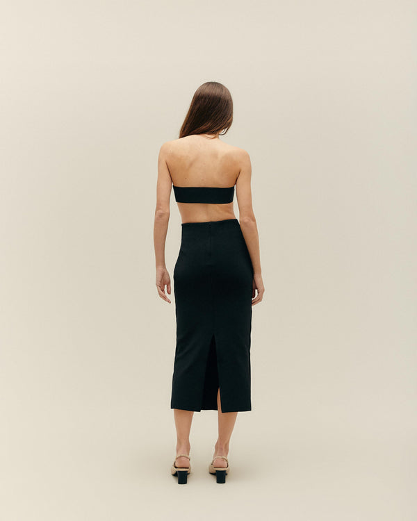 KNIT PERLIN SKIRT BLACK