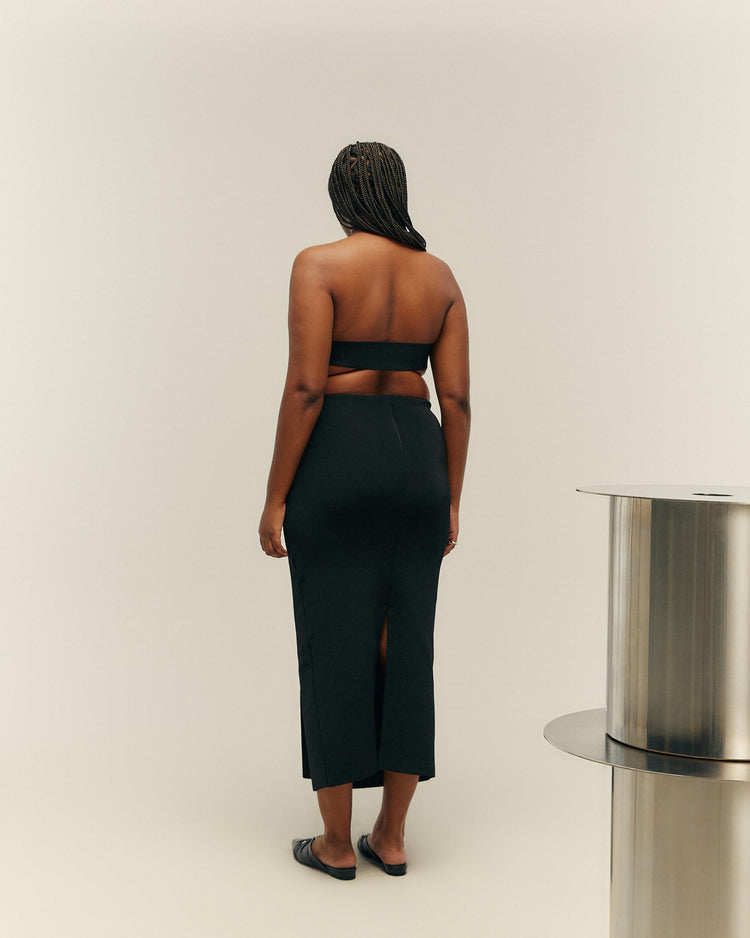 KNIT PERLIN SKIRT BLACK