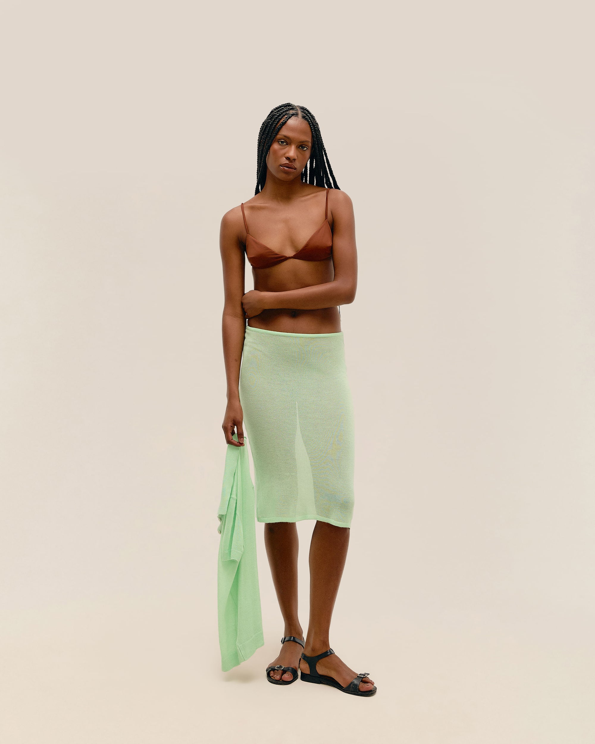 SOFIA KNIT SKIRT CANOAS GREEN