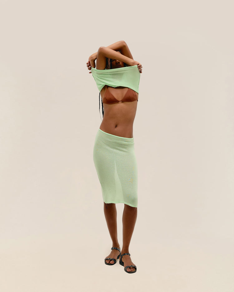 SOFIA KNIT SKIRT CANOAS GREEN