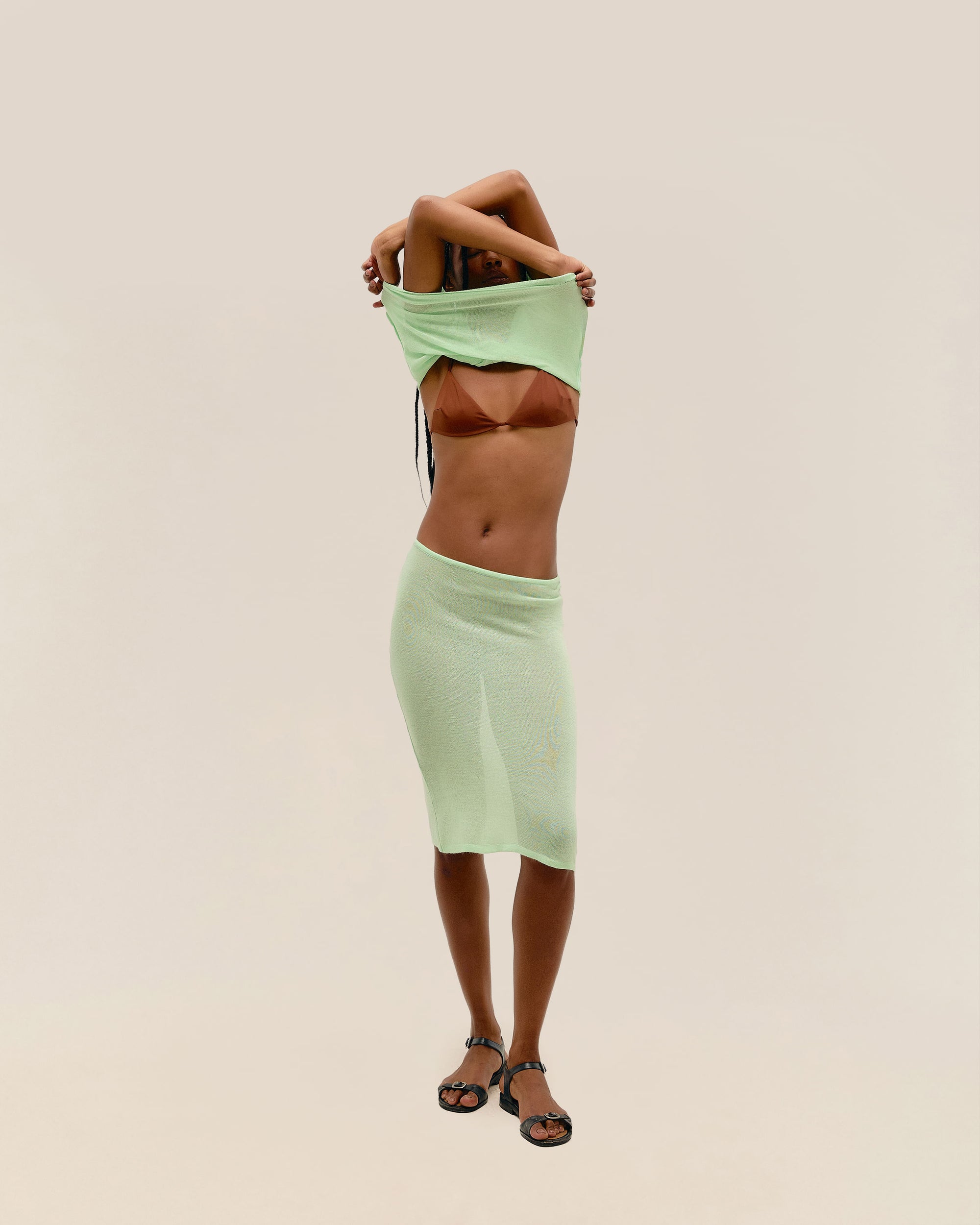 SOFIA KNIT SKIRT CANOAS GREEN