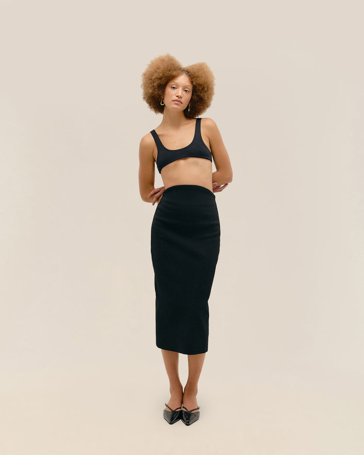 NIE KNIT SKIRT BLACK