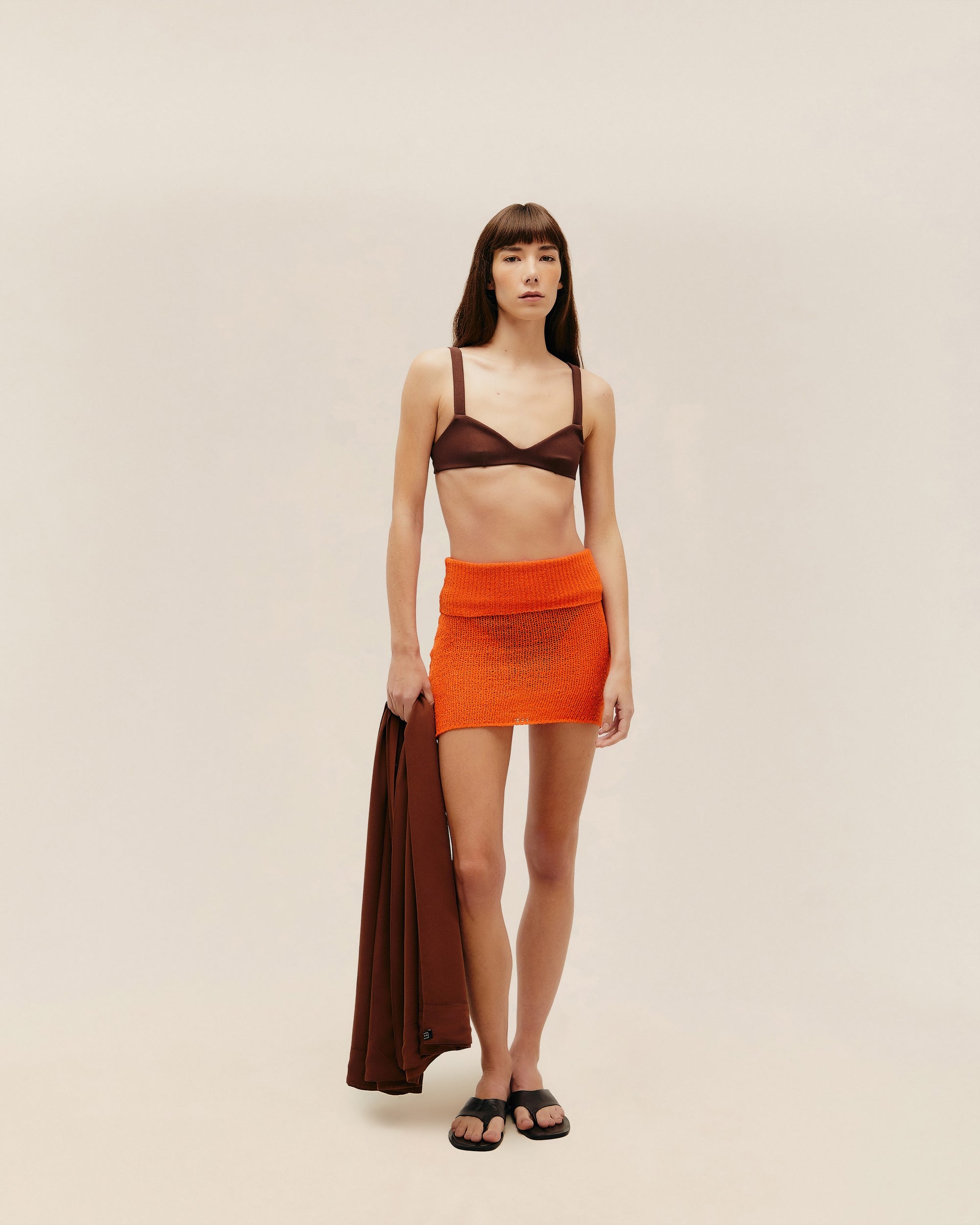 MINI JULIA KNIT SKIRT MANDARINA ORANGE