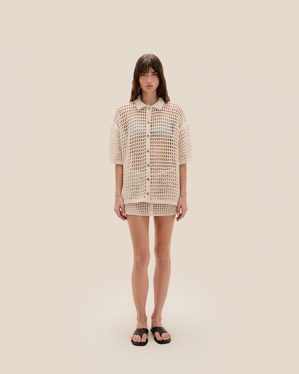 .SHEILA KNIT SKIRT IVORY