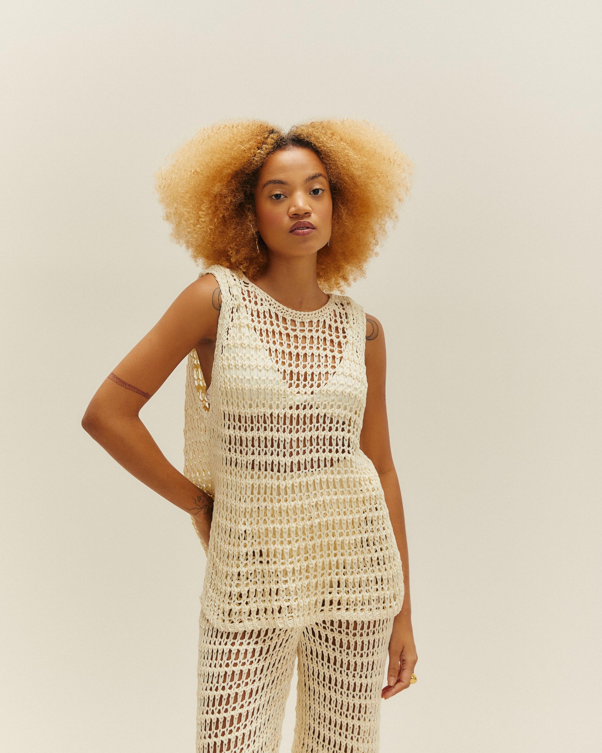 CAROL KNIT SHIRT OFF-WHITE