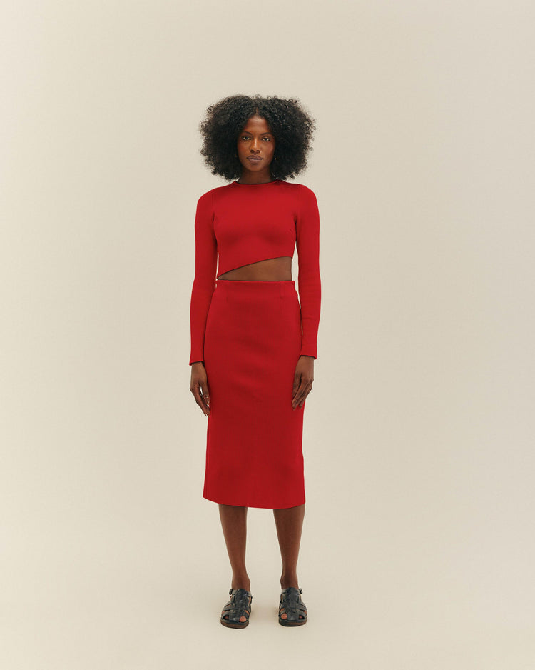 KNIT VERENA TOP RED