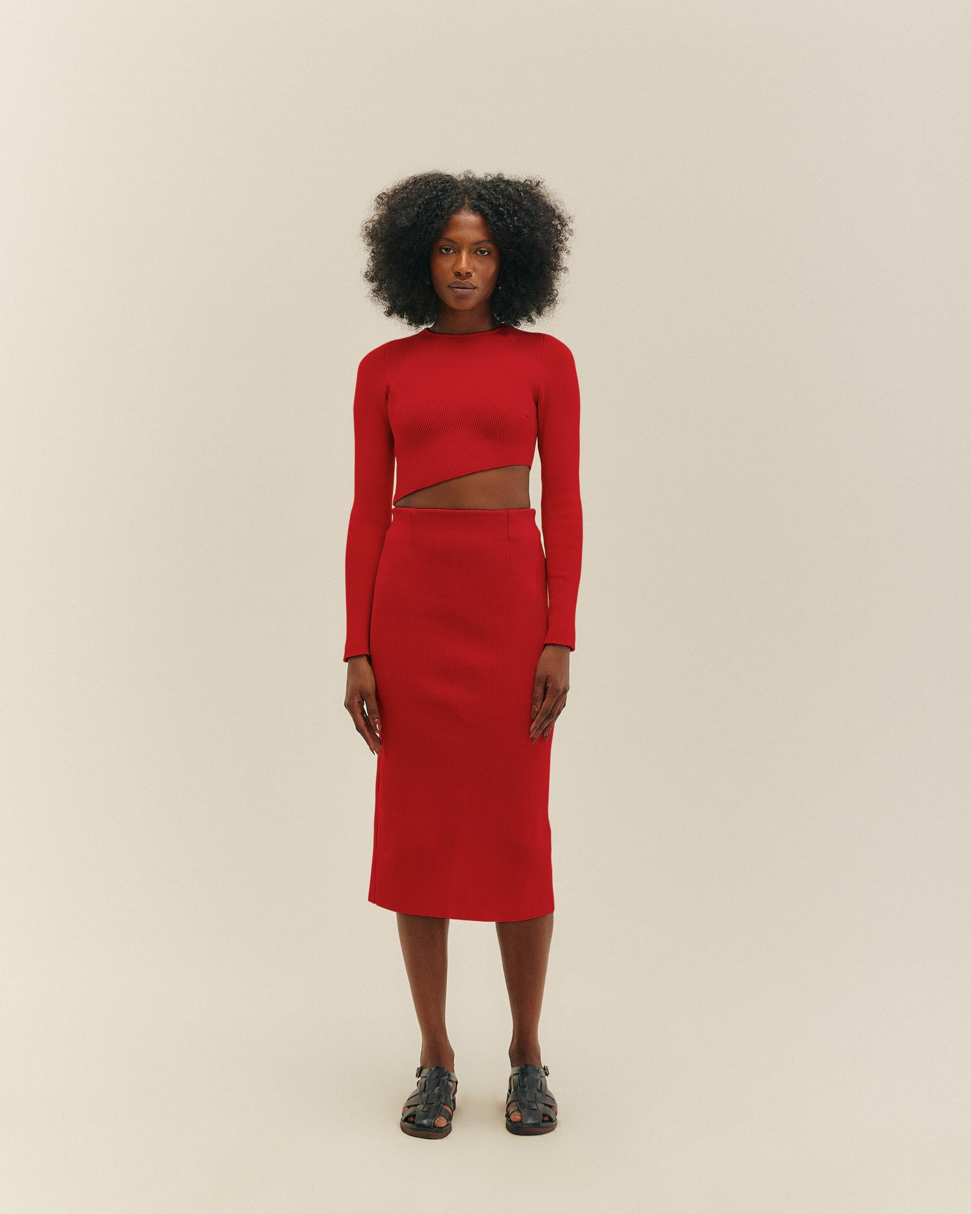 KNIT VERENA TOP RED