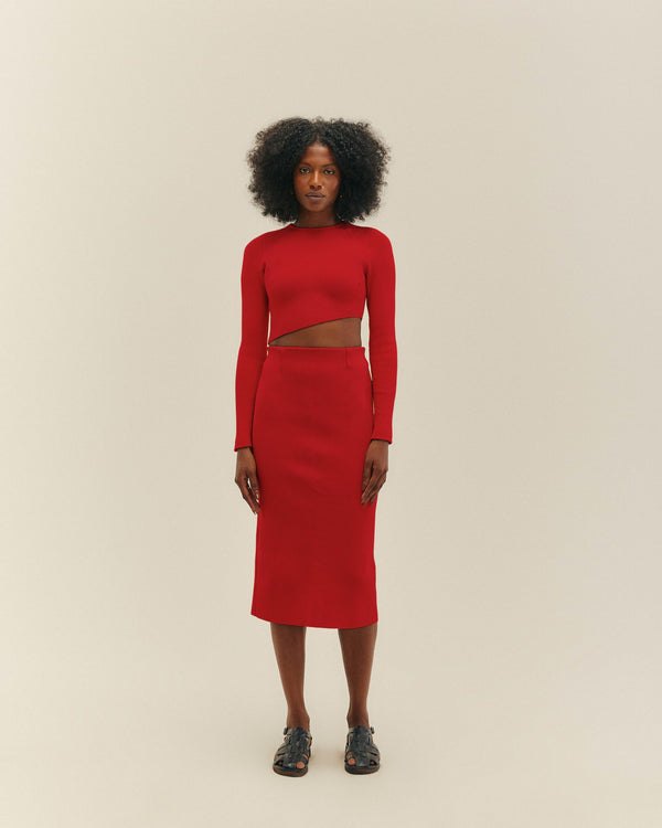 KNIT VERENA TOP RED