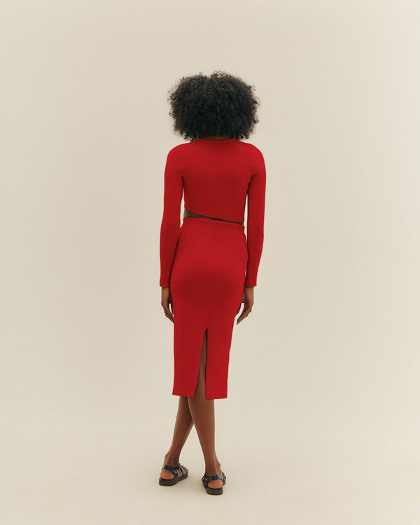 KNIT VERENA TOP RED