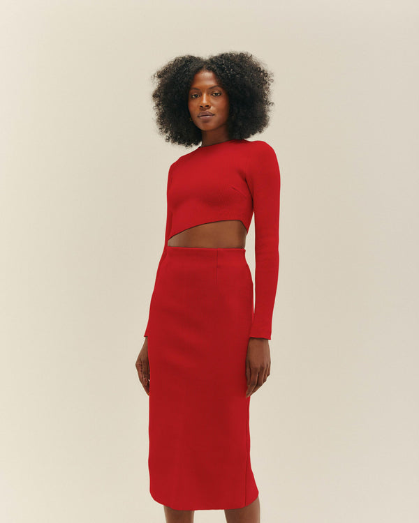 KNIT VERENA TOP RED
