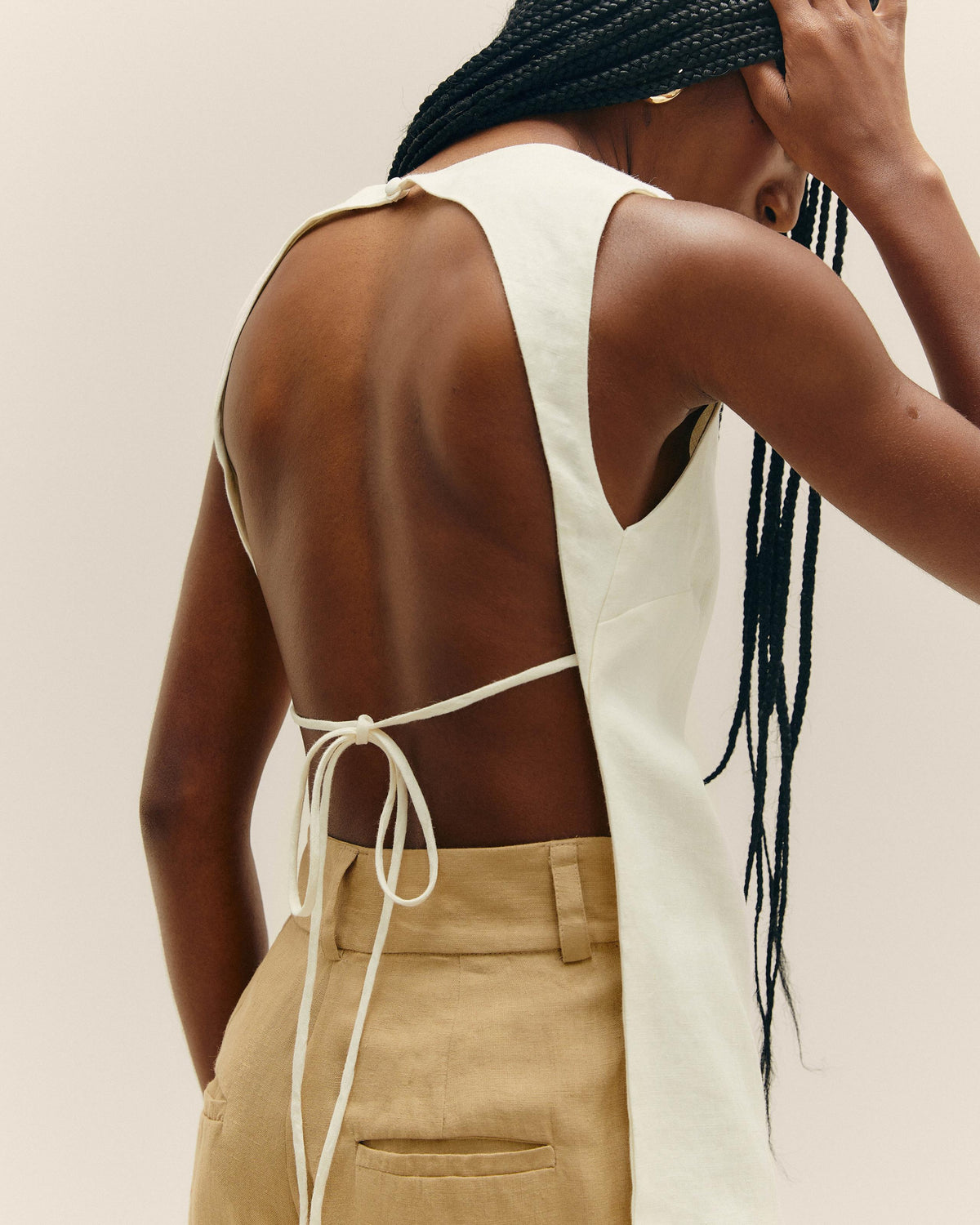 BLUSA ALESSANDRA DE LINO BLANCO ROTO
