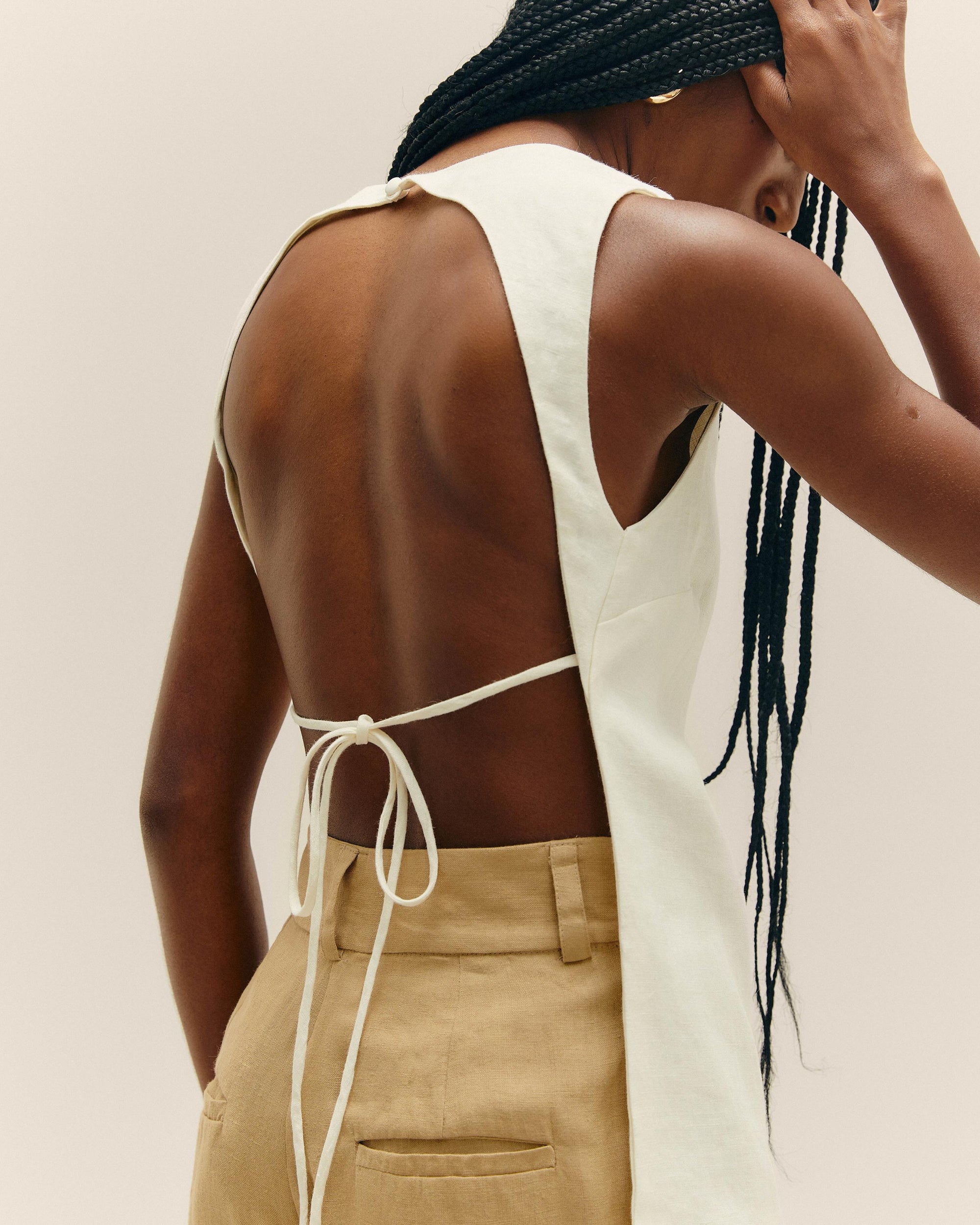 BLUSA ALESSANDRA DE LINO BLANCO ROTO