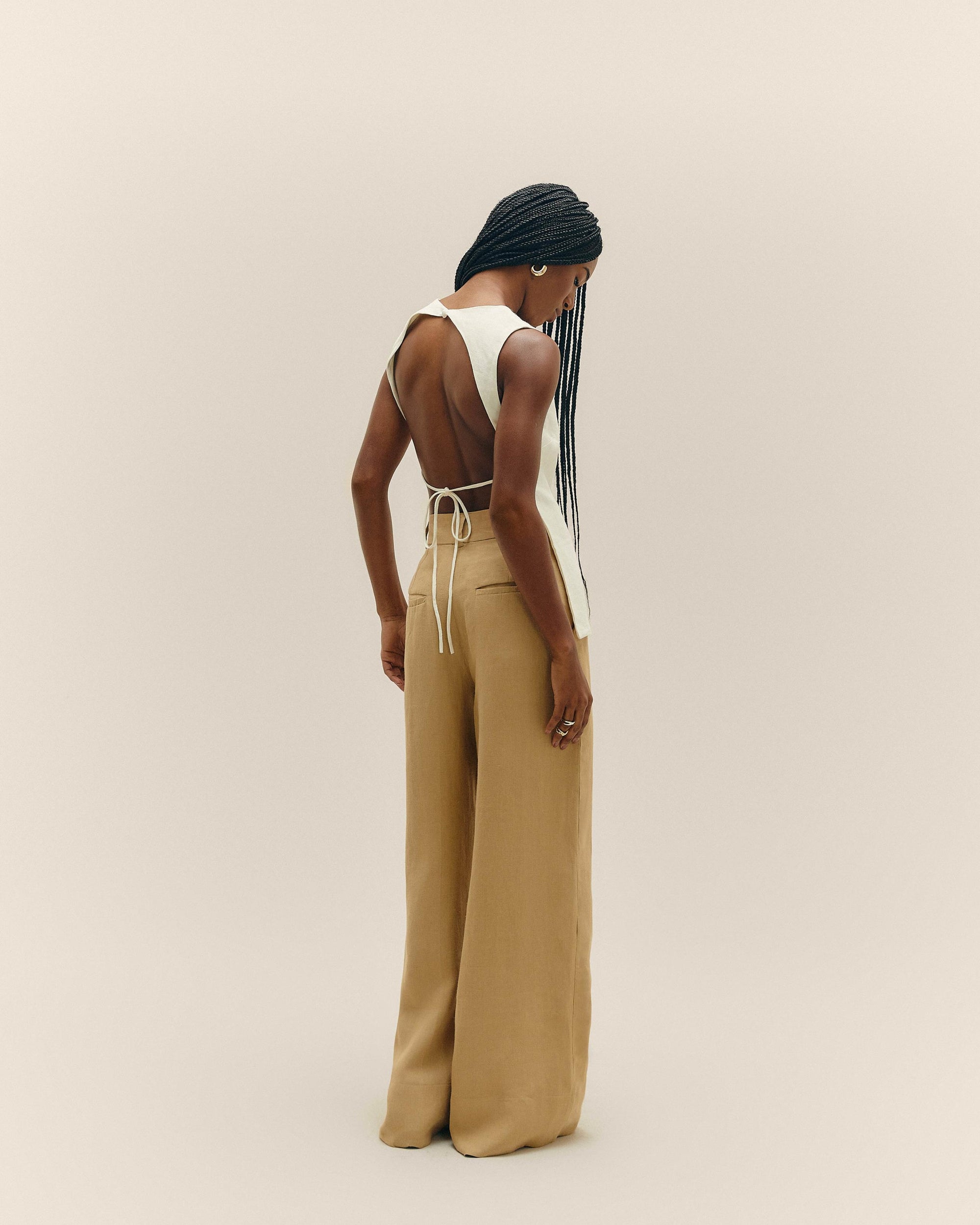 BLUSA ALESSANDRA DE LINO BLANCO ROTO