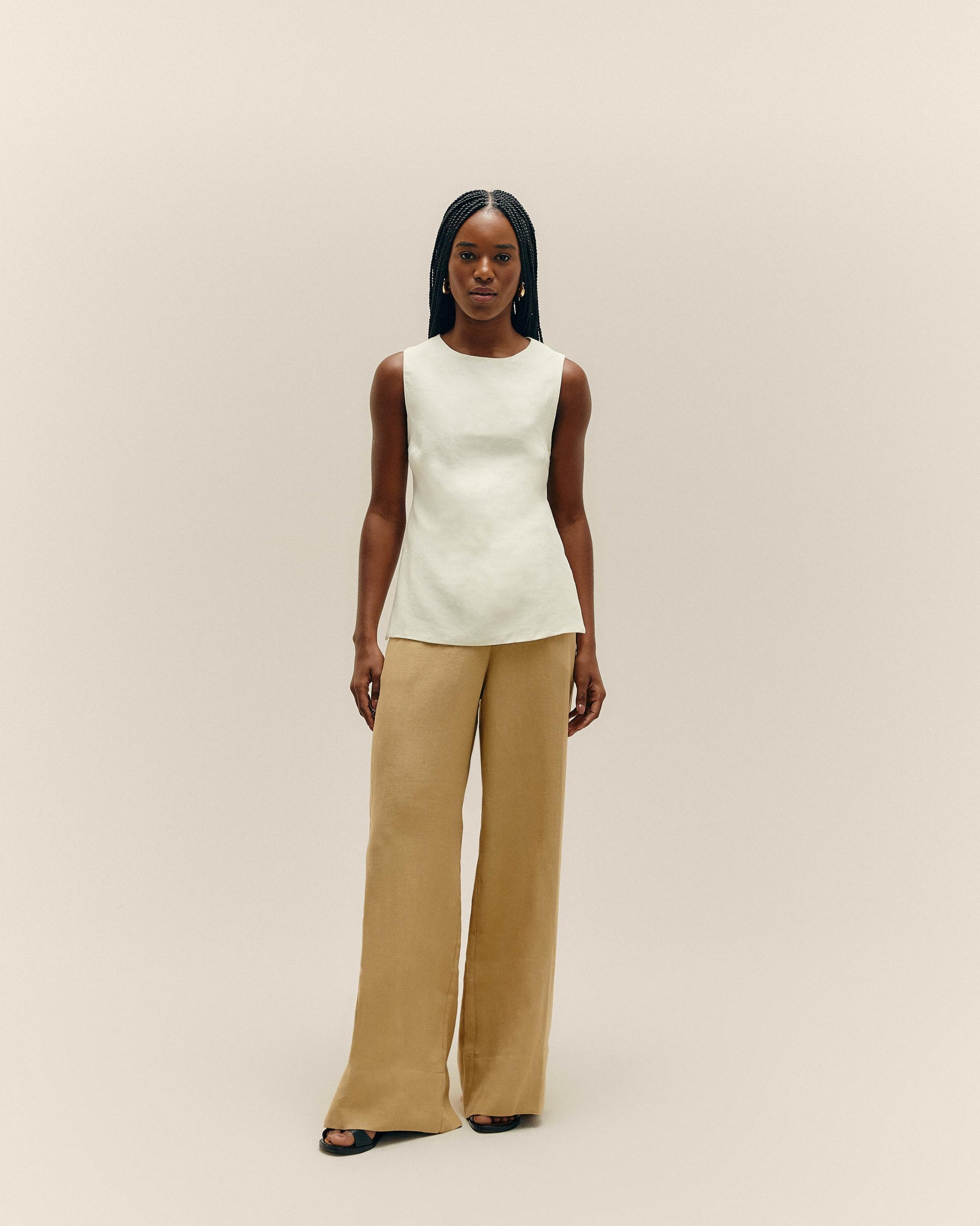 BLUSA ALESSANDRA DE LINO BLANCO ROTO