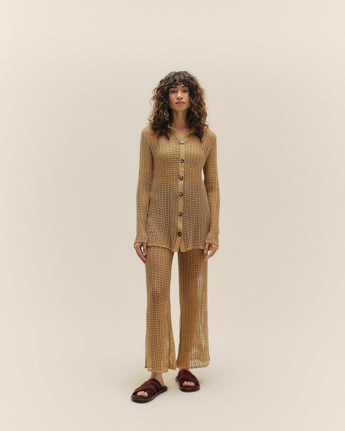 KNIT LUANA SHIRT CUBAN SAND