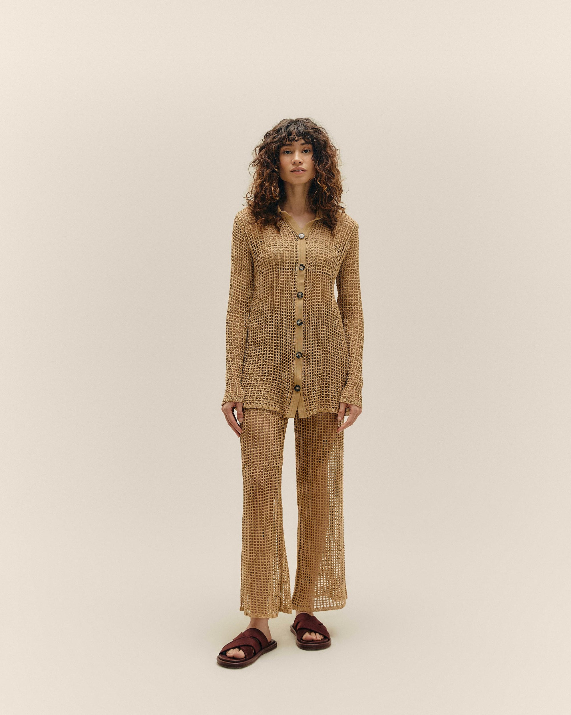KNIT LUANA SHIRT CUBAN SAND