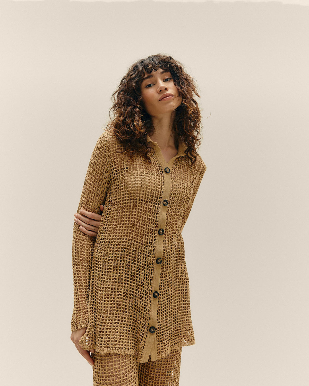 KNIT LUANA SHIRT CUBAN SAND