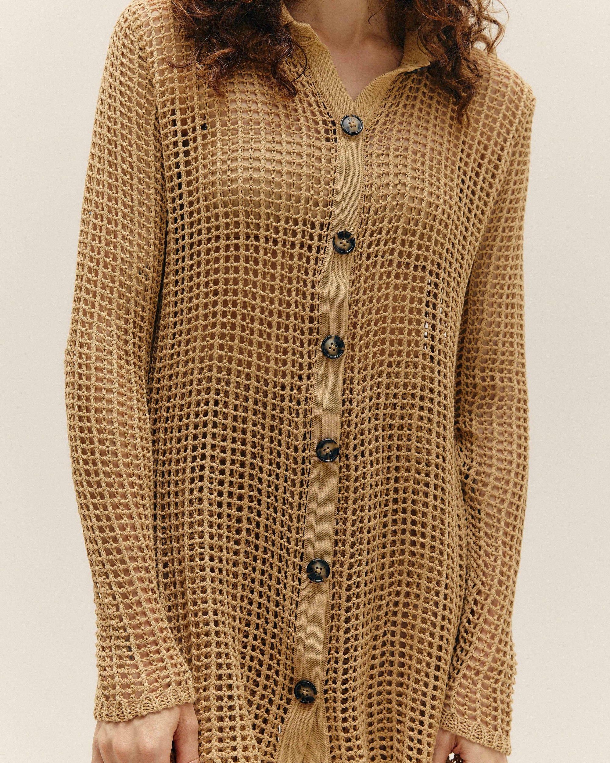 KNIT LUANA SHIRT CUBAN SAND