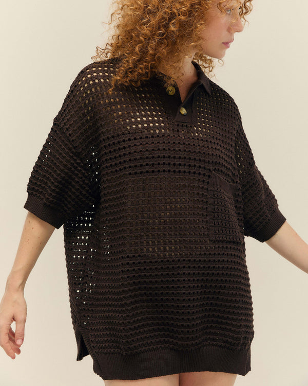 BLUSA JOANA TRICOT BRAUNA BROWN