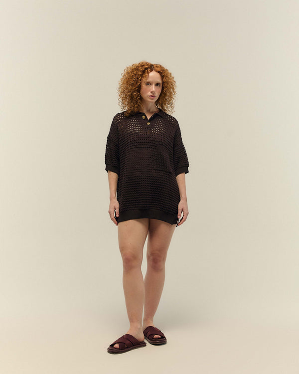 BLUSA JOANA TRICOT BRAUNA BROWN