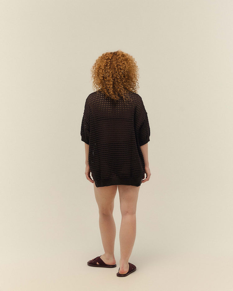 BLUSA JOANA TRICOT BRAUNA BROWN