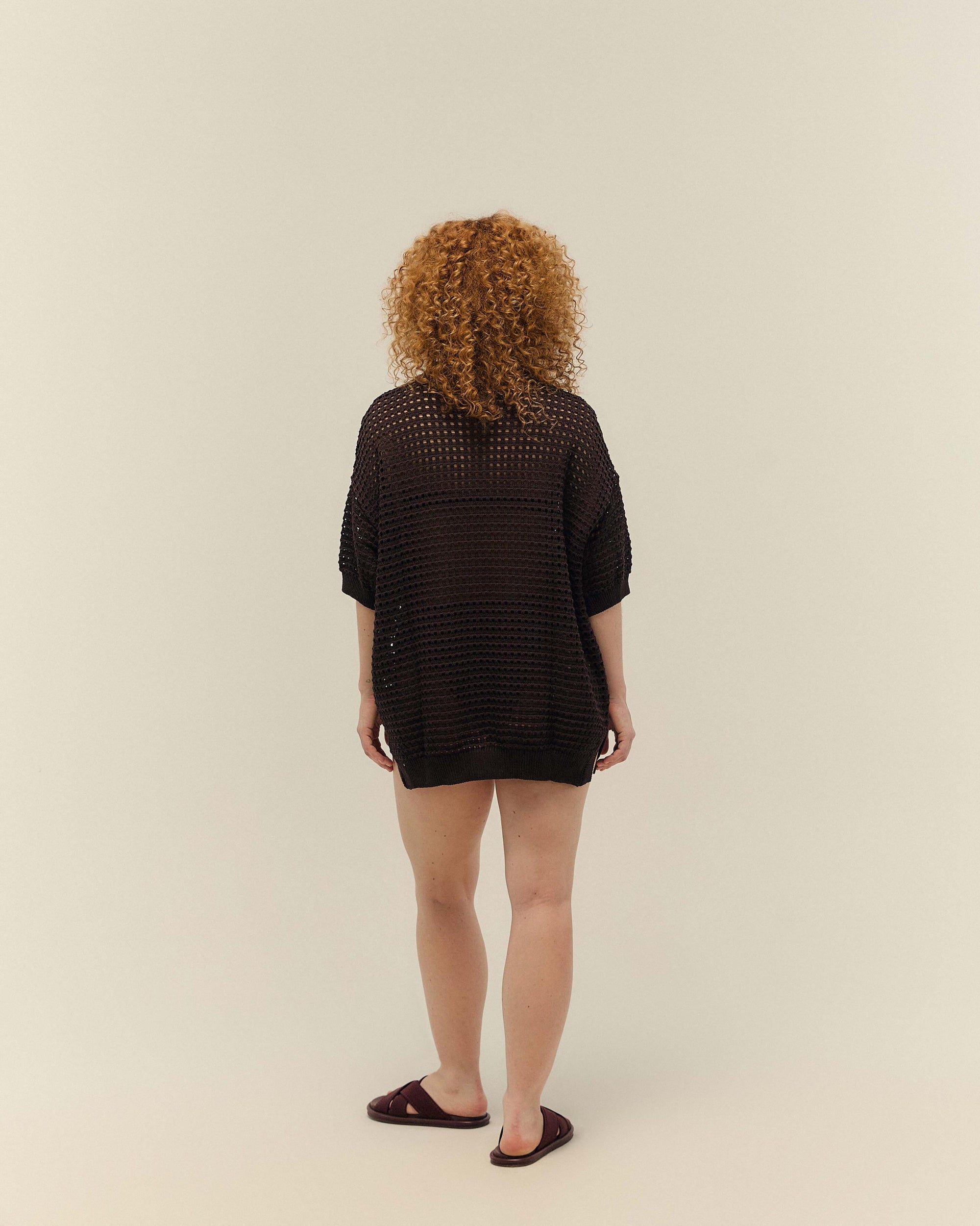BLUSA JOANA TRICOT BRAUNA BROWN
