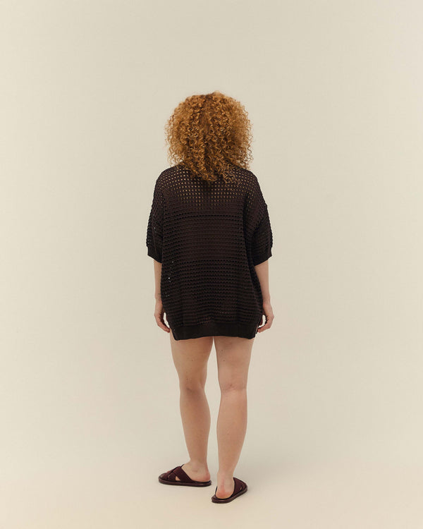 BLUSA JOANA TRICOT BRAUNA BROWN