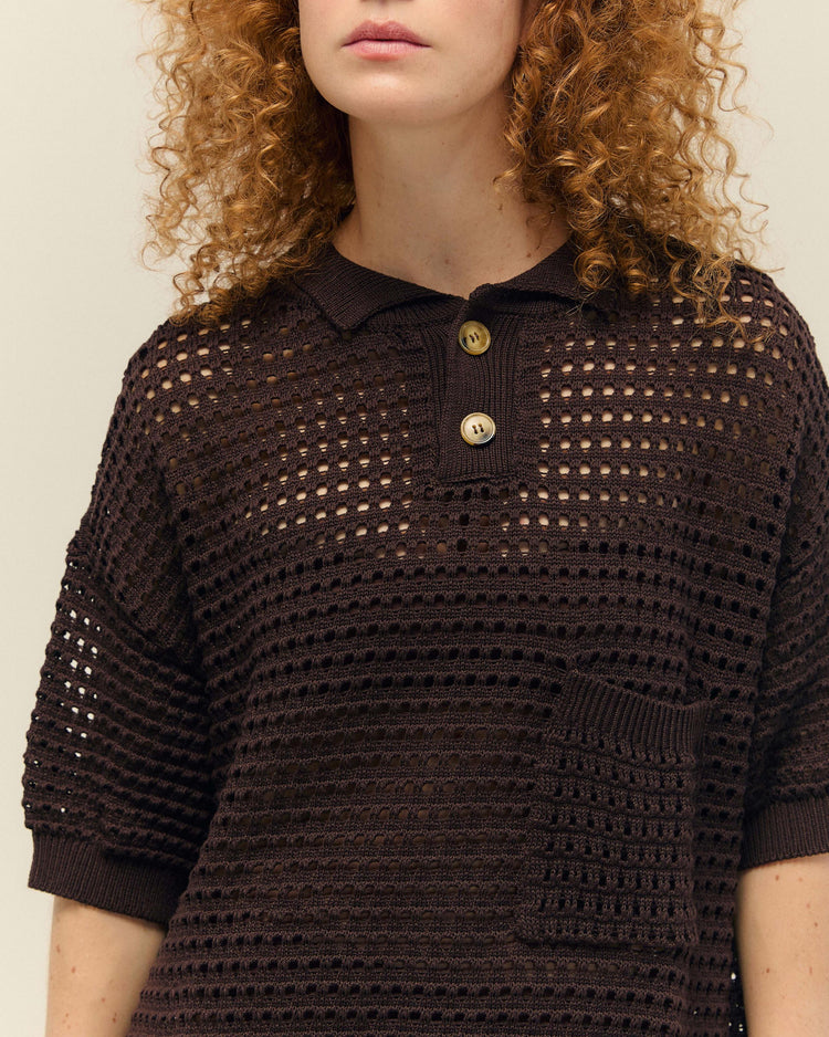 BLUSA JOANA TRICOT BRAUNA BROWN