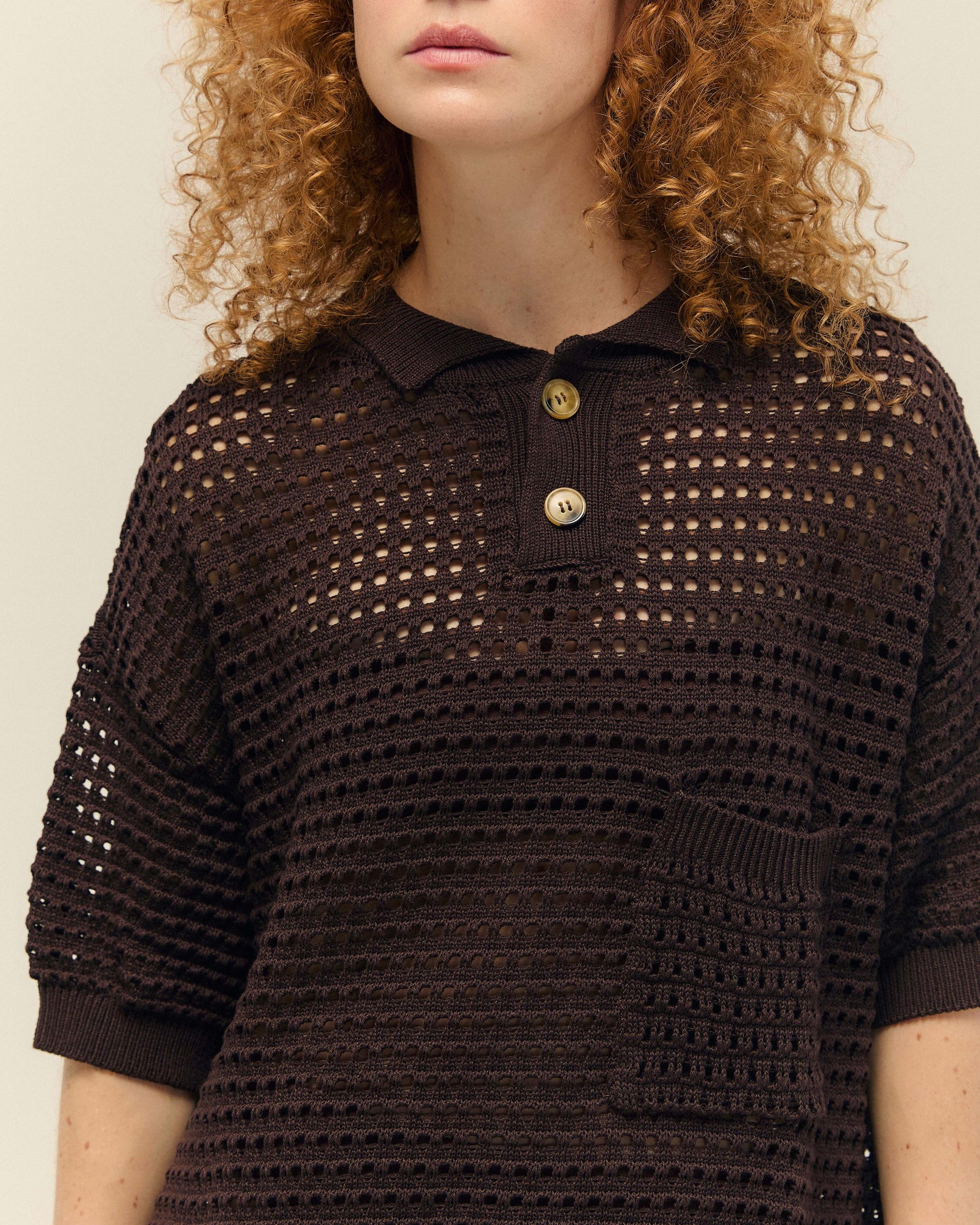 BLUSA JOANA TRICOT BRAUNA BROWN
