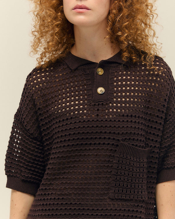 BLUSA JOANA TRICOT BRAUNA BROWN