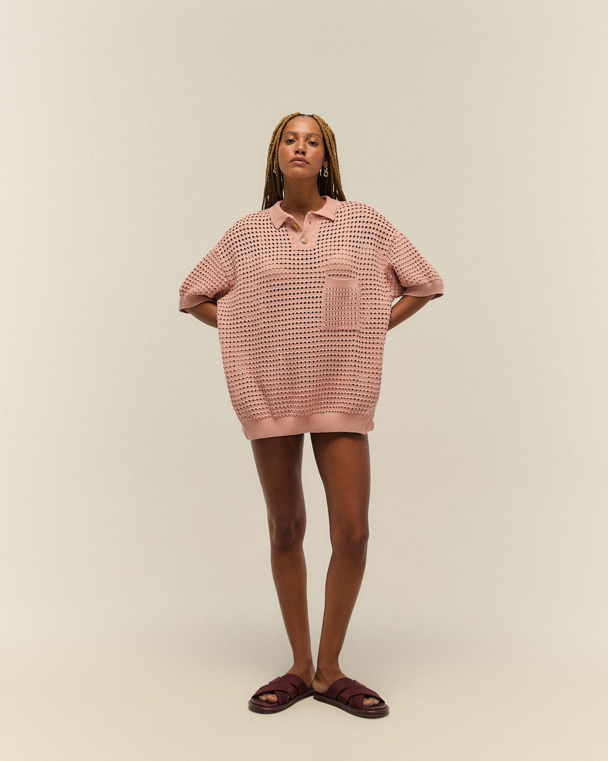 KNIT JOANA BLOUSE ROSEHIP