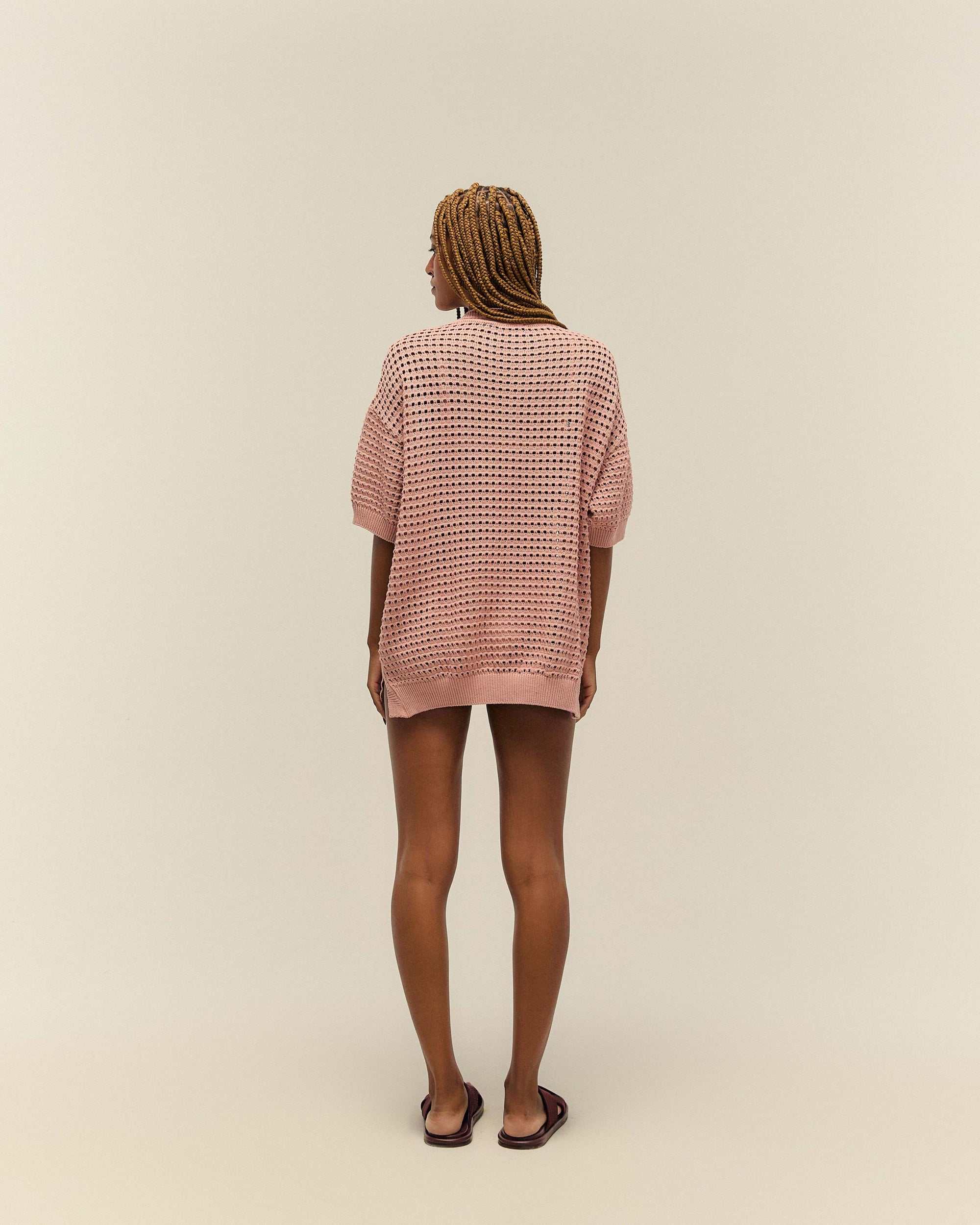 KNIT JOANA BLOUSE ROSEHIP