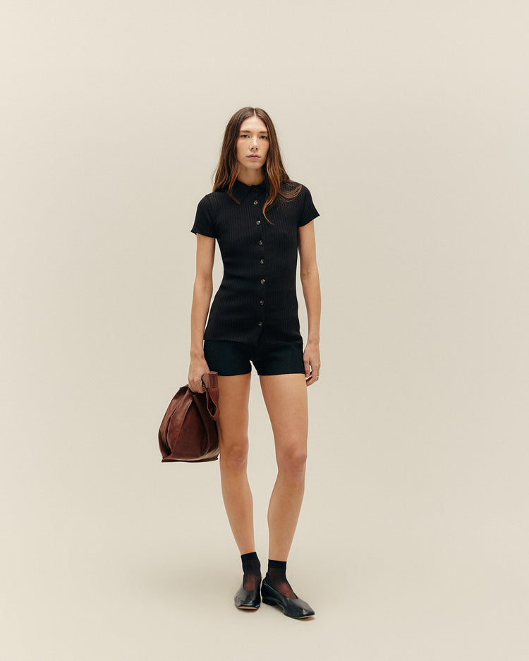 VIVIANE SPORT KNIT BLOUSE BLACK