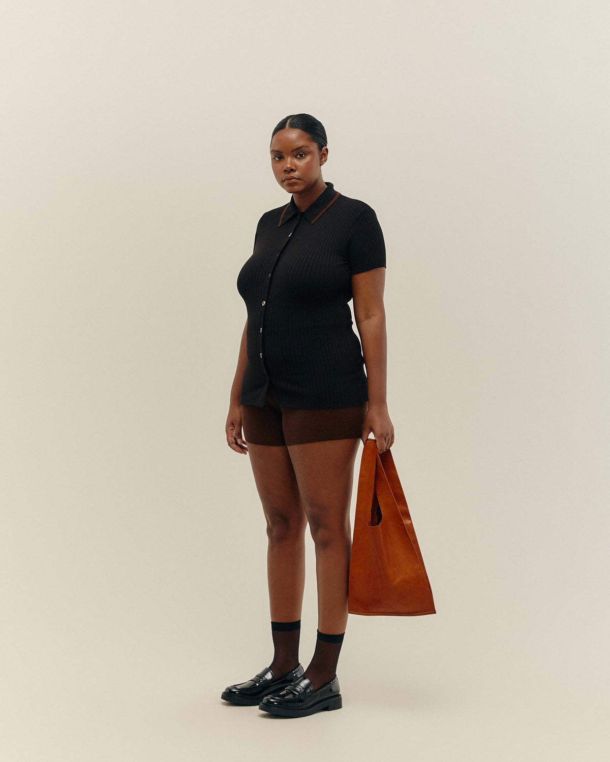 VIVIANE SPORT KNIT BLOUSE BLACK