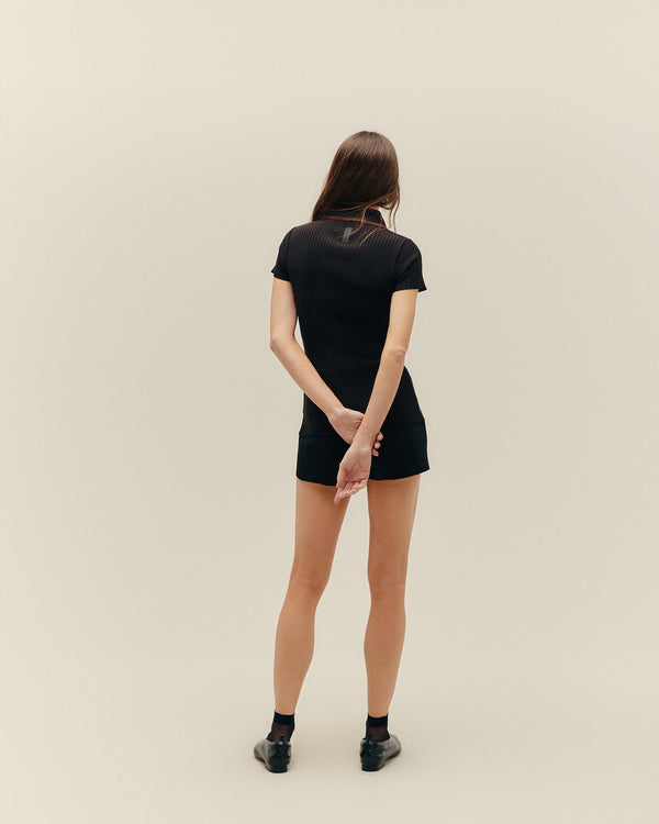 VIVIANE SPORT KNIT BLOUSE BLACK