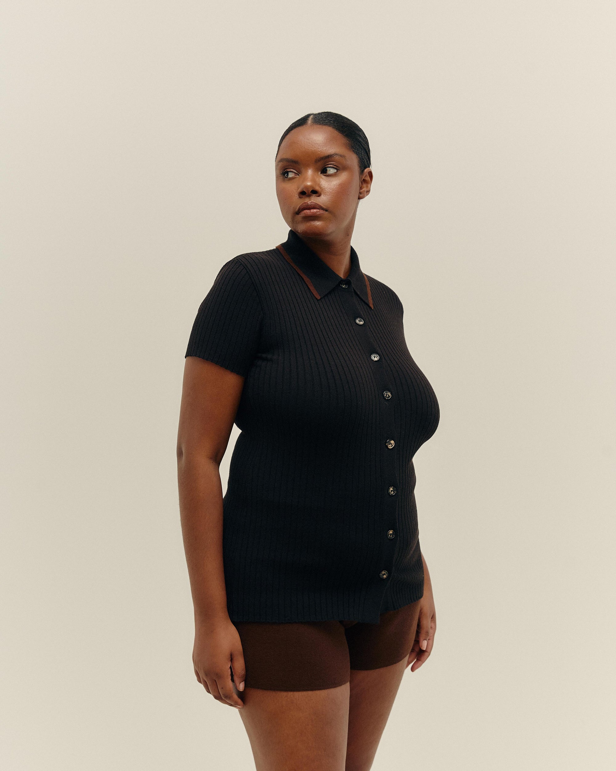 VIVIANE SPORT KNIT BLOUSE BLACK