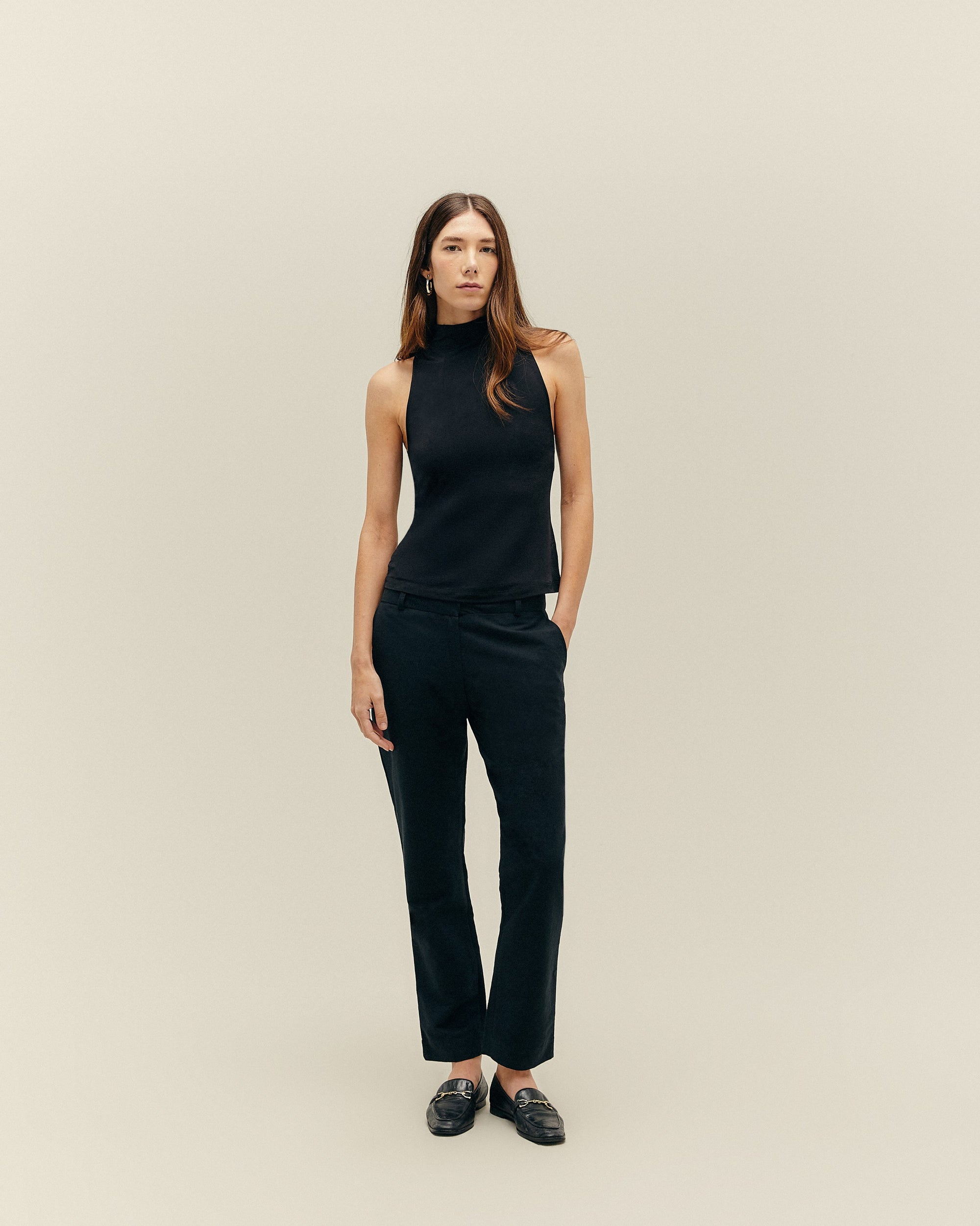 HIGH NECK BLOUSE BLACK