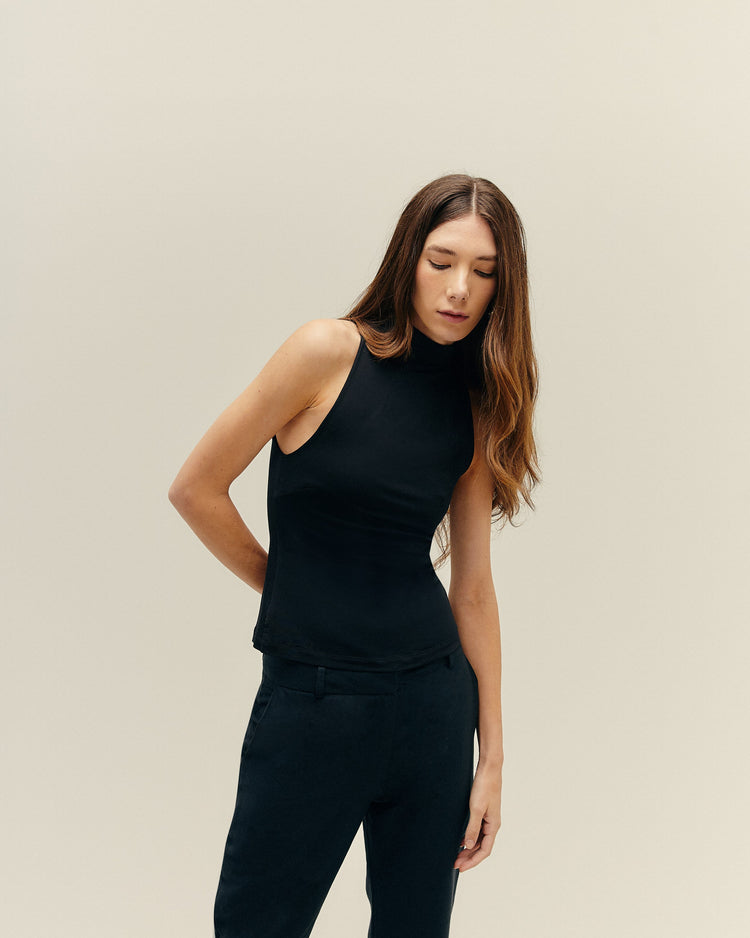 HIGH NECK BLOUSE BLACK