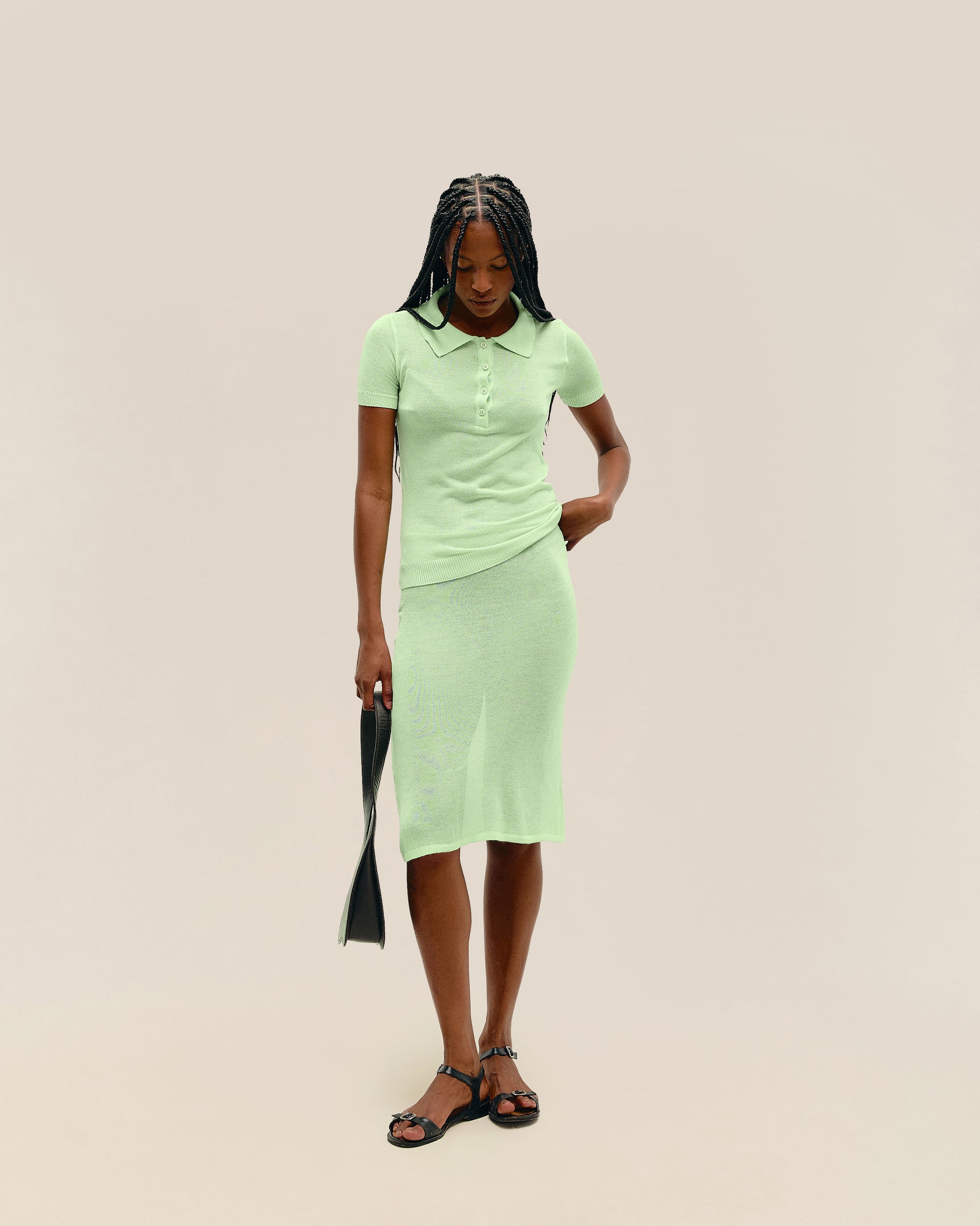 AMELIA KNIT SHIRT CANOAS GREEN