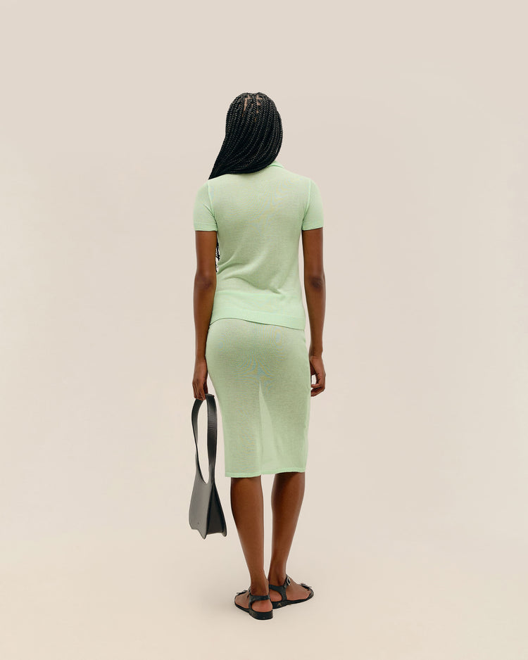 AMELIA KNIT SHIRT CANOAS GREEN