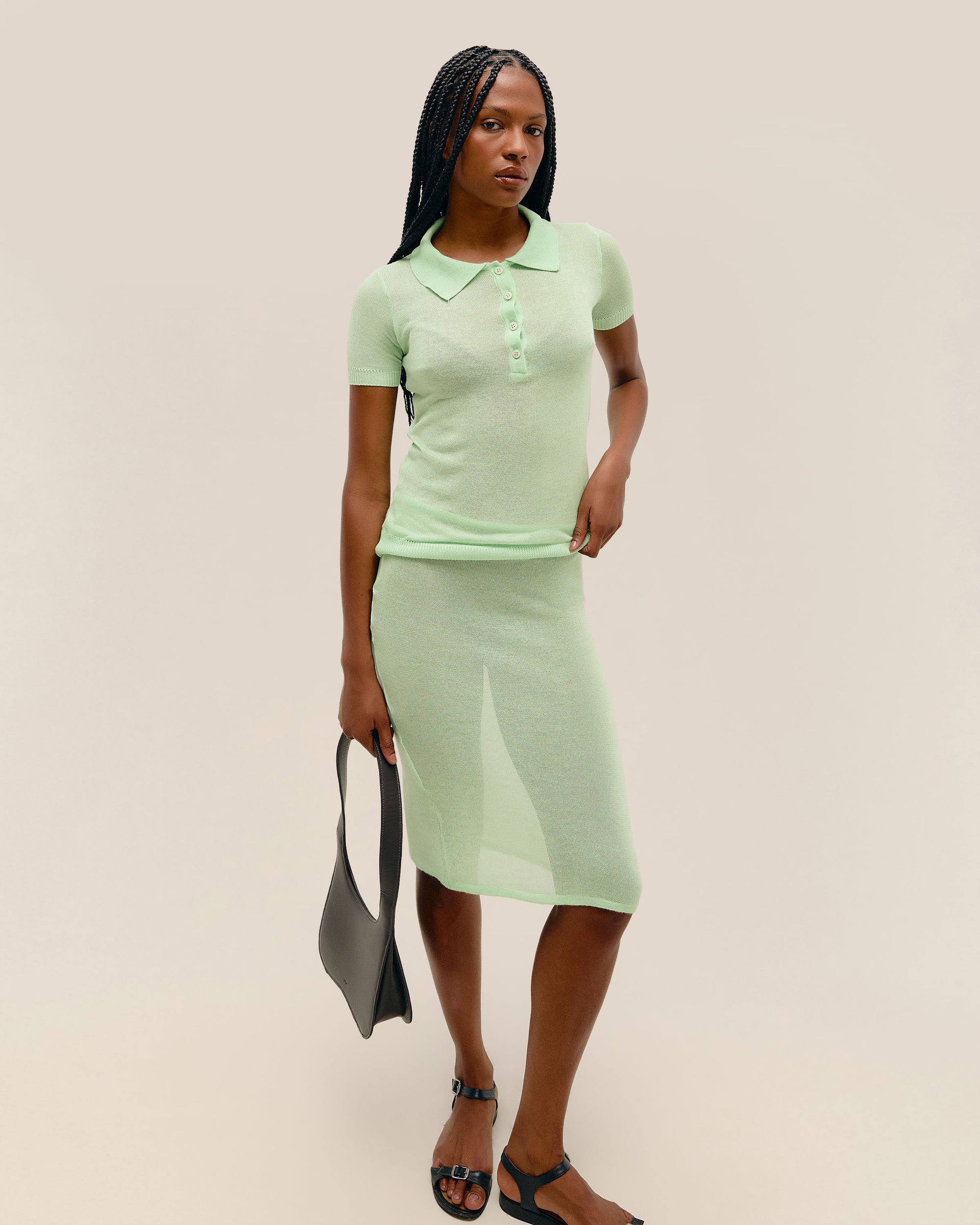 AMELIA KNIT SHIRT CANOAS GREEN