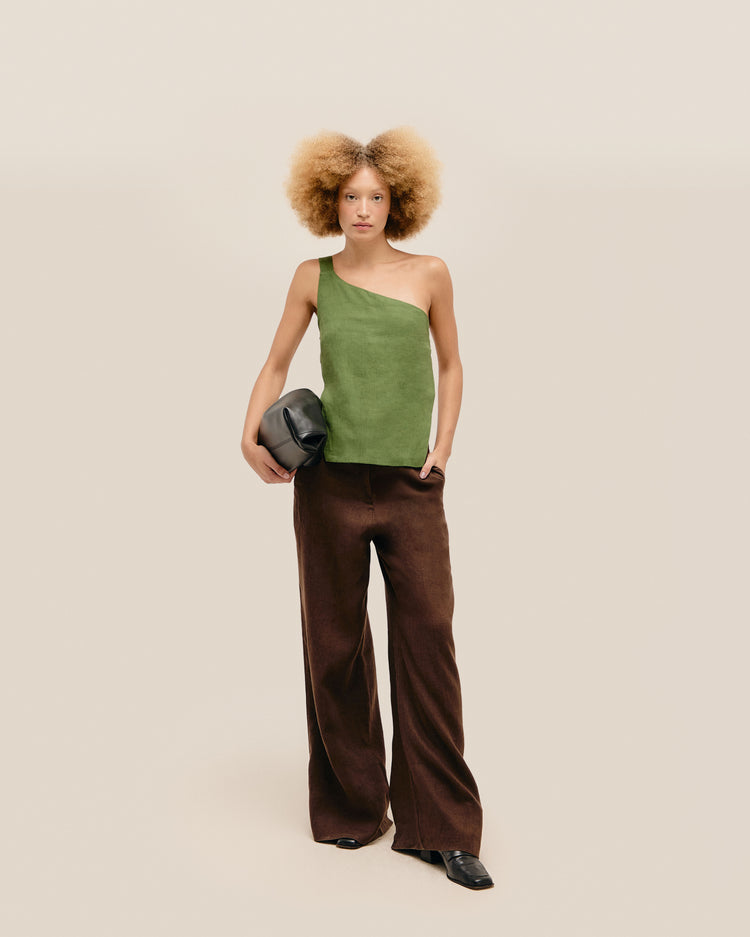 ASSIMETRIC TOP OLIVE GREEN