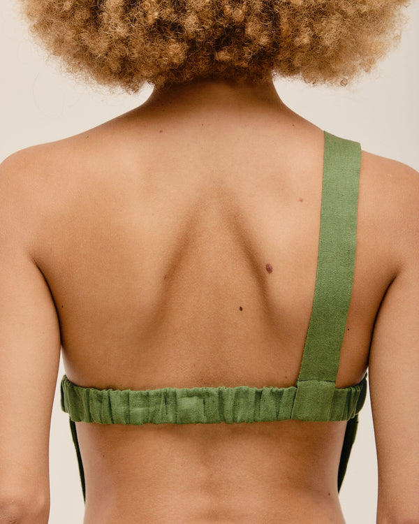 ASSIMETRIC TOP OLIVE GREEN