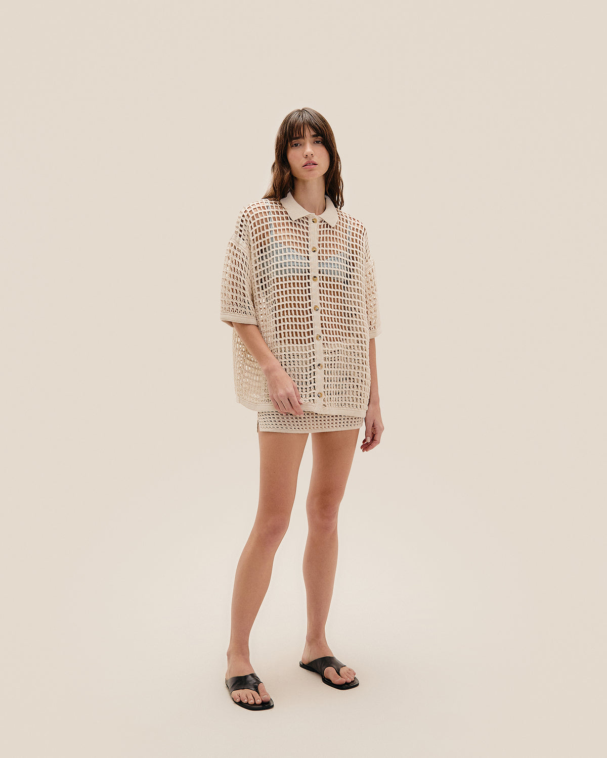 .SHEILA KNIT SHIRT IVORY